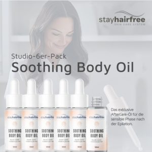 STAY HAIRFREE Soothing Body Oil – Studio-6er-Pack, 50 ml Dropper