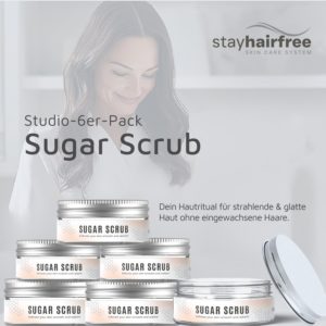STAY HAIRFREE Sugar Scrub – Studio-6er-Pack, 200 g
